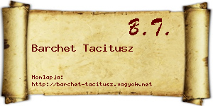 Barchet Tacitusz névjegykártya